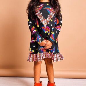 Stella McCartney Kids Shooting Stars print dress - Multicolour